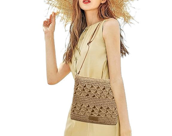 Straw Crossbody Bag Boho Small Summer Beach Purse