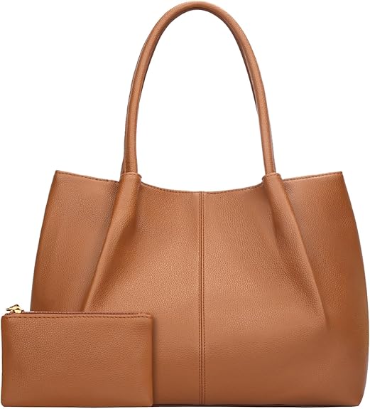 Women’s Vegan Leather Tote Bag, Large Capacity Shoulder Purse