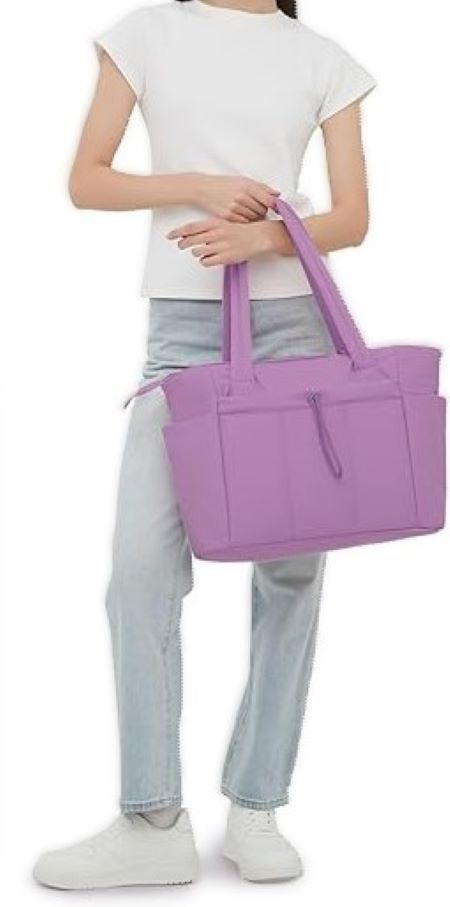 Nature Puffer Tote Bag with Laptop Compartment & Cup Holder