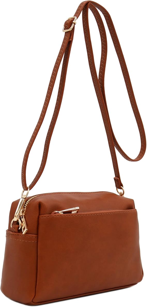 Triple Zip Small Crossbody Bag