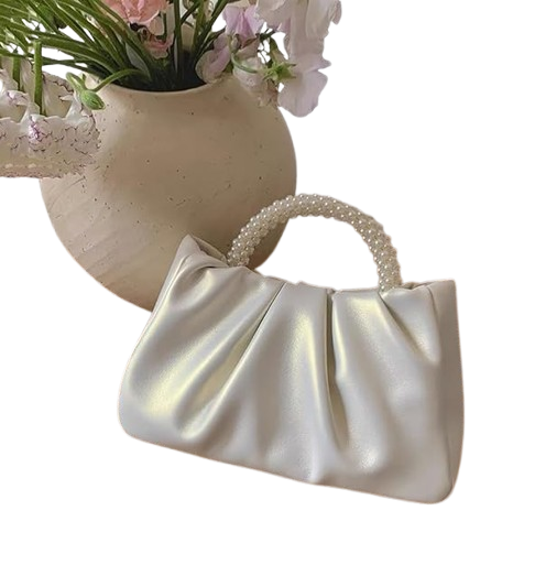 Beatfull Evening Purse Women Pearl Clutch Soft Leather Wedding Bag
