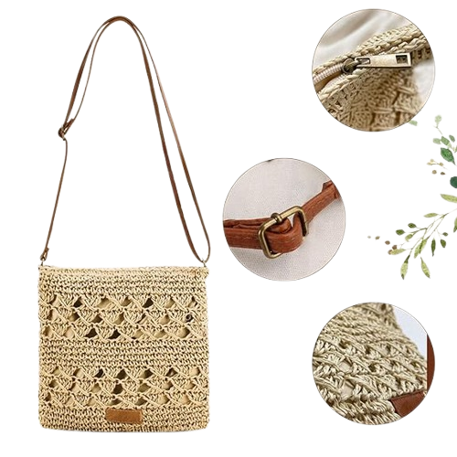 Straw Crossbody Bag Boho Small Summer Beach Purse