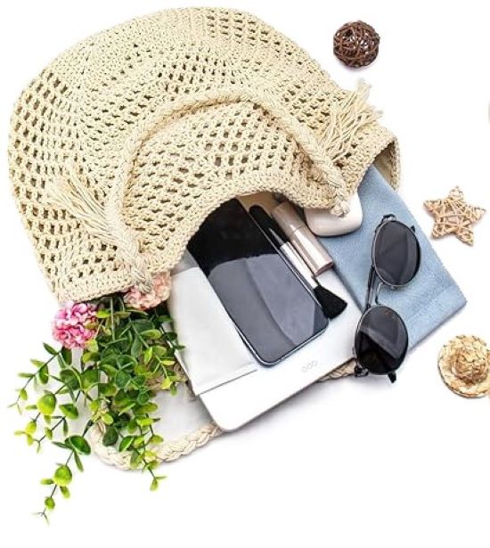Women's Beach Tote Bag 2025 Boho Waterproof Summer
