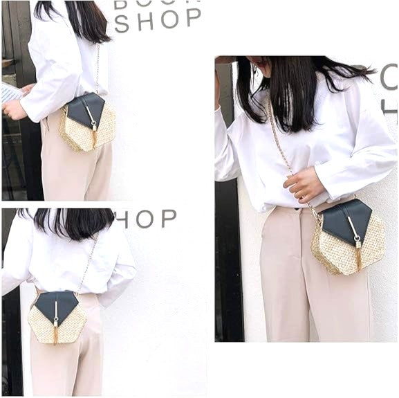 Cute Women’s Straw Crossbody Bag – Stylish & Lightweight