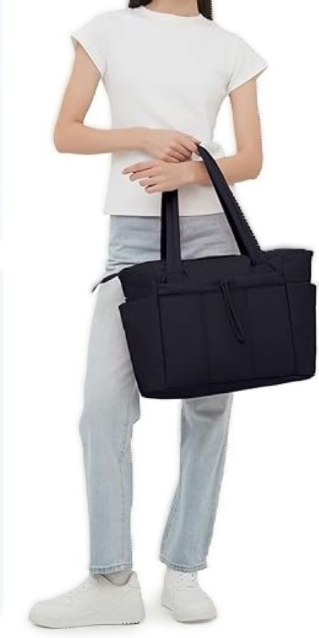 Nature Puffer Tote Bag with Laptop Compartment & Cup Holder