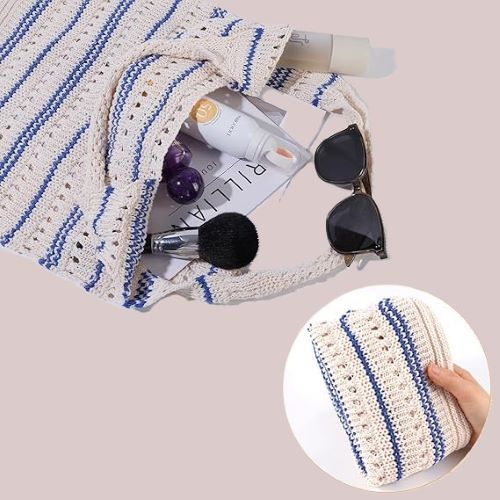 Boho Beach Tote – Mesh Knit Bag for Summer Days