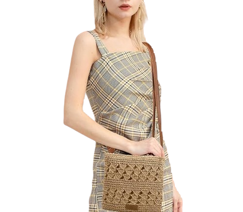 Straw Crossbody Bag Boho Small Summer Beach Purse