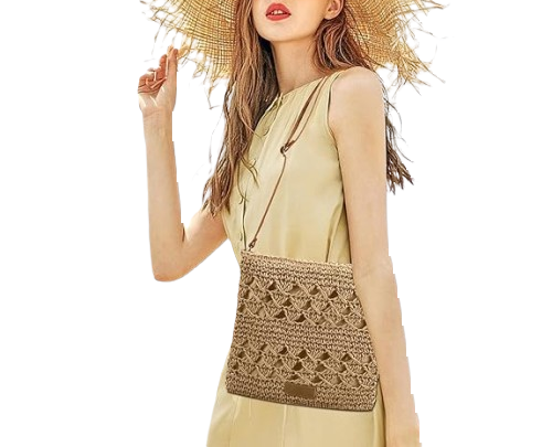 Straw Crossbody Bag Boho Small Summer Beach Purse