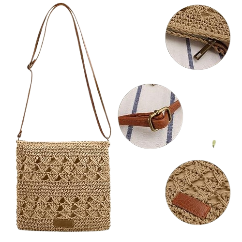 Straw Crossbody Bag Boho Small Summer Beach Purse