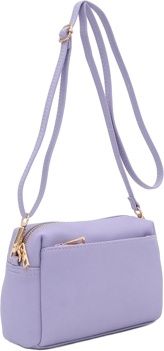 Triple Zip Small Crossbody Bag