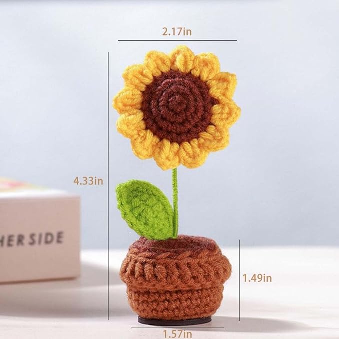 Handmade Crochet Flowers, Sunflower Decorations
