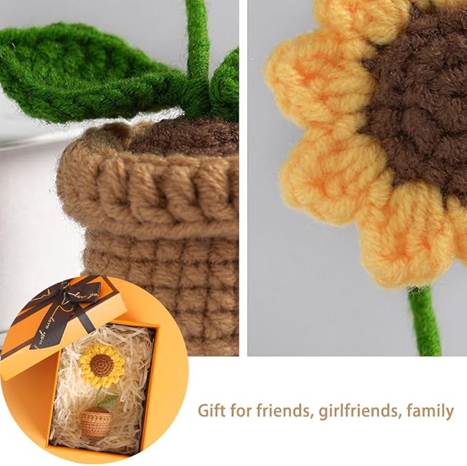 Handmade Crochet Flowers, Sunflower Decorations