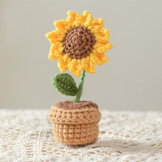 Handmade Crochet Flowers, Sunflower Decorations