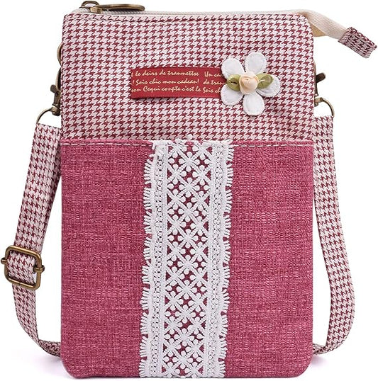 Women’s Canvas Crossbody Bag with Pattern