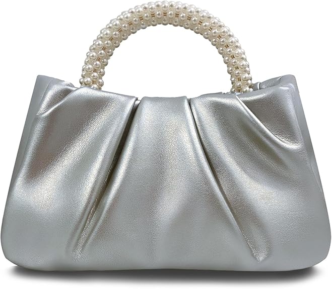 Beatfull Evening Purse Women Pearl Clutch Soft Leather Wedding Bag