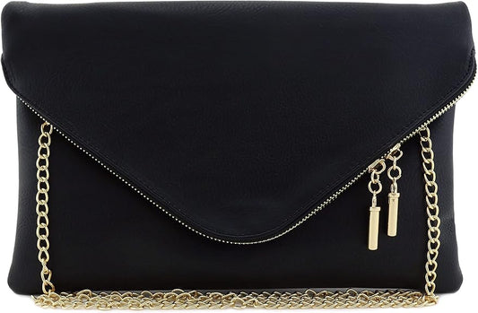 Oversized Envelope Clutch with Stylish Chain Strap – Chic